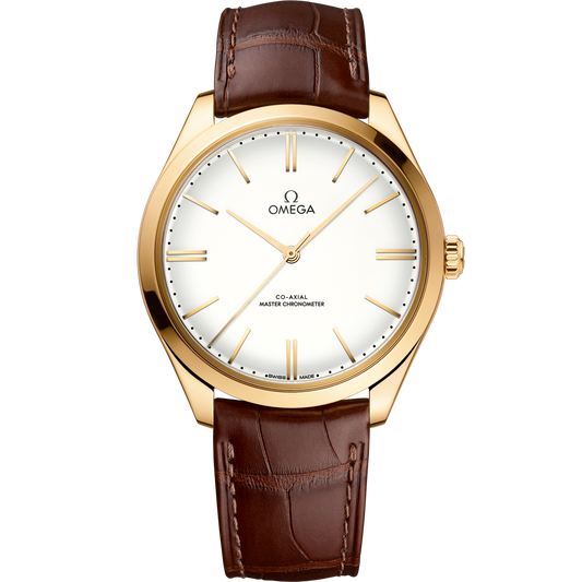 Omega De Ville Trésor 40 mm Yellow Gold White Dial Strap 435.53.40.21.09.001