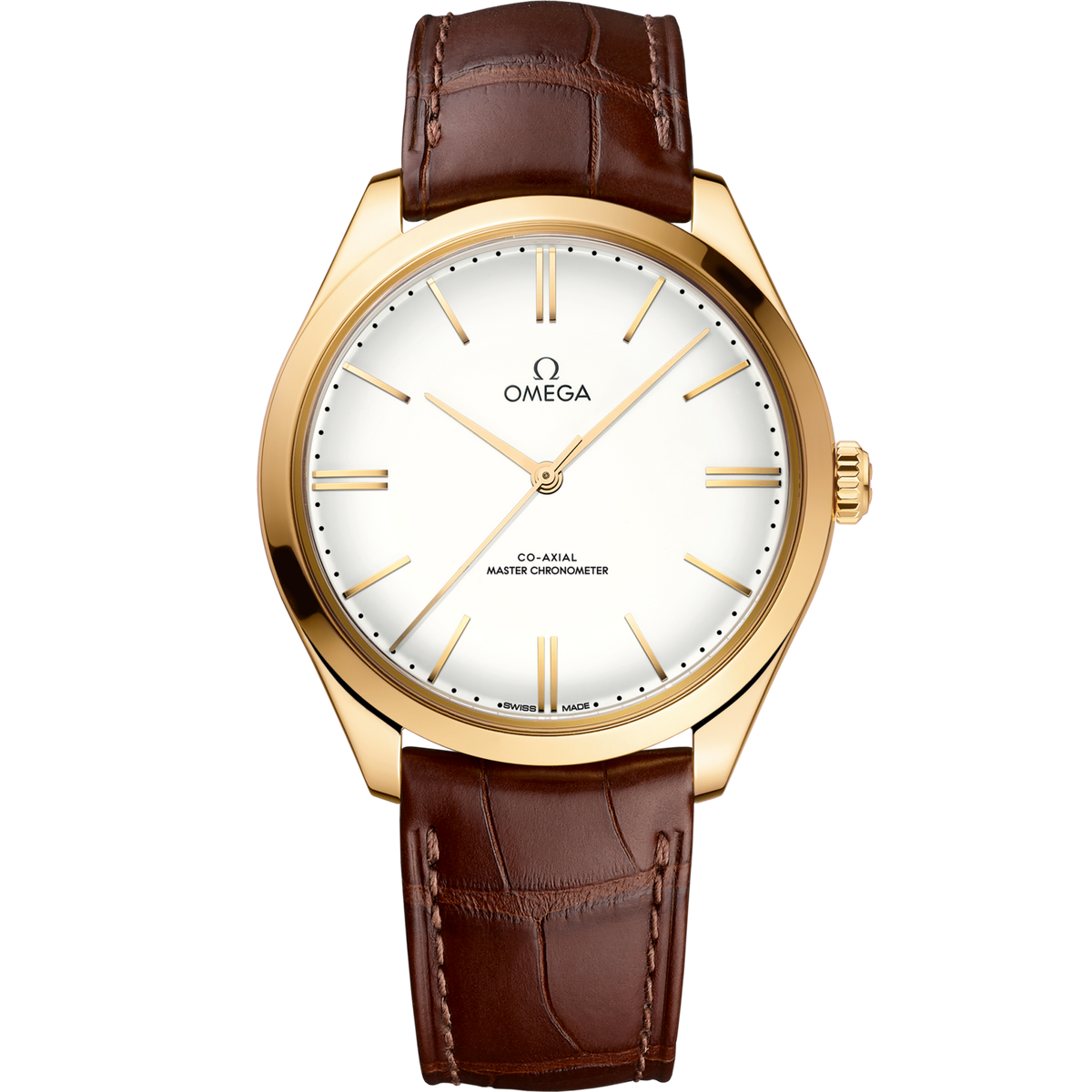 Omega De Ville Trésor 40 mm Yellow Gold White Dial Strap 435.53.40.21.09.001