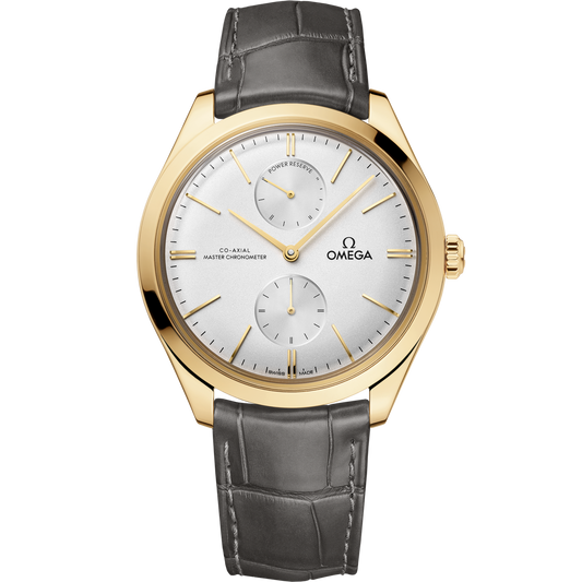 Omega De Ville Trésor 40 mm Yellow Gold Silver Dial Strap 435.53.40.22.02.001