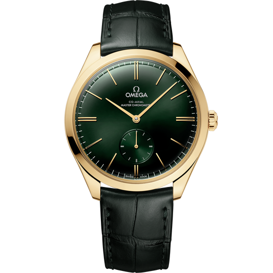 Omega De Ville Trésor 40 mm Yellow Gold Green Dial Strap 435.53.40.21.10.001