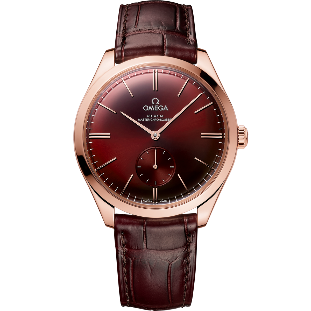 Omega De Ville Trésor 40 mm Rose Gold Red Dial Strap 435.53.40.21.11.002