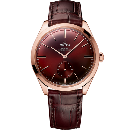 Omega De Ville Trésor 40 mm Rose Gold Red Dial Strap 435.53.40.21.11.002