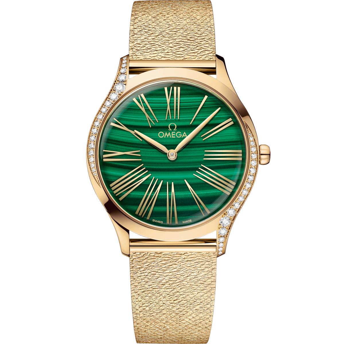 Omega De Ville Trésor 36 mm Rose Gold Green Diamond Dial Bracelet 428.55.36.60.99.003