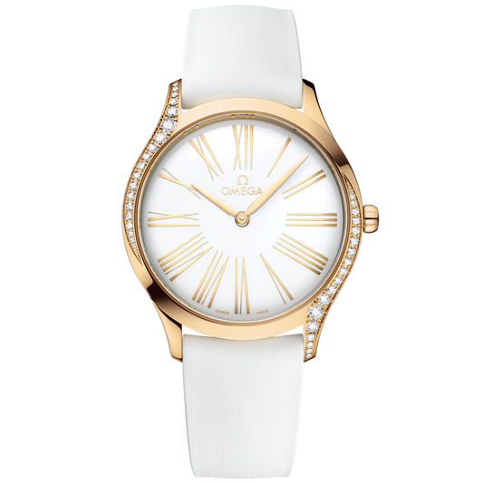 Omega De Ville Trésor 36 mm Rose Gold White Diamond Dial Strap 428.57.36.60.04.001