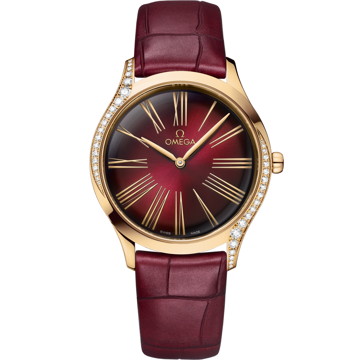Omega De Ville Trésor 36 mm Rose Gold Red Diamond Dial Strap 428.58.36.60.11.001