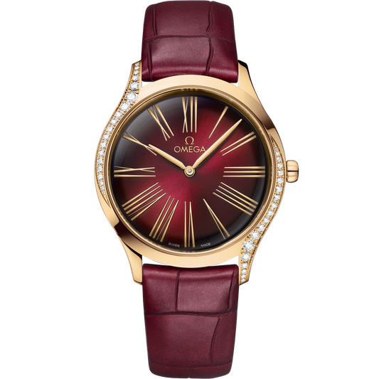 Omega De Ville Trésor 36 mm Rose Gold Red Diamond Dial Strap 428.58.36.60.11.001