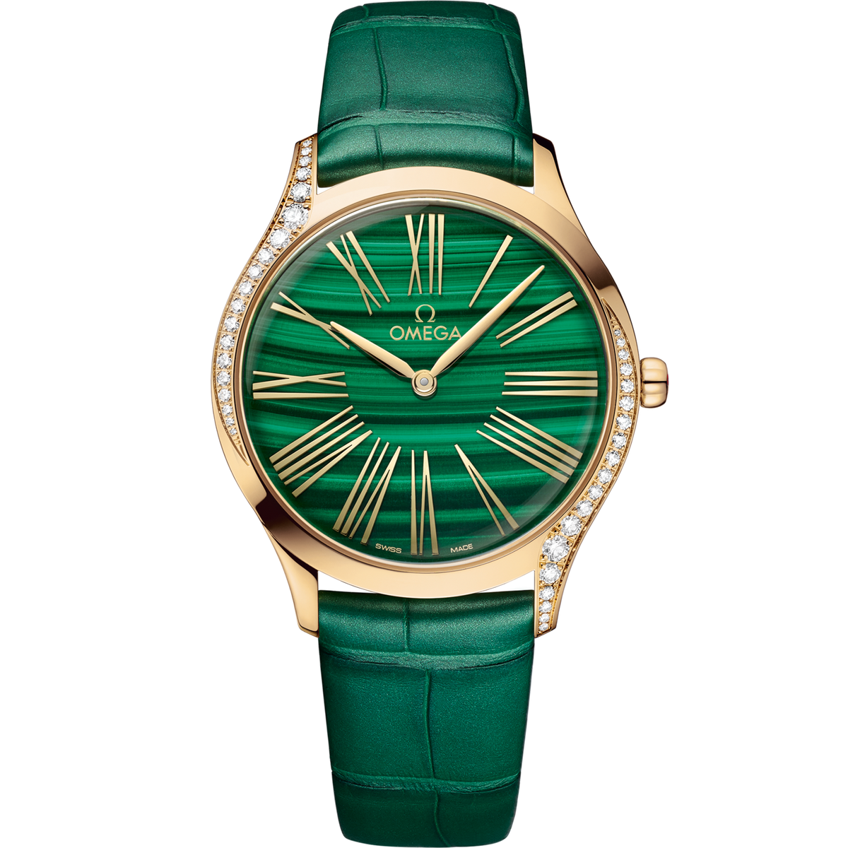 Omega De Ville Trésor 36 mm Rose Gold Green Dial Strap 428.58.36.60.99.001