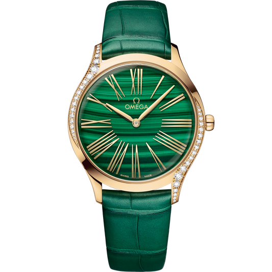 Omega De Ville Trésor 36 mm Rose Gold Green Dial Strap 428.58.36.60.99.001