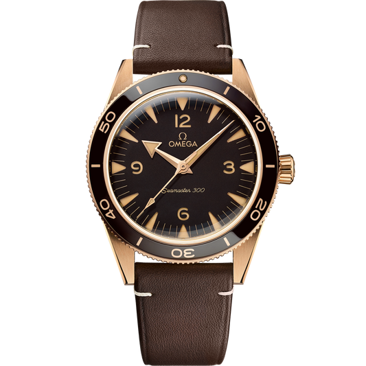 Omega Seamaster 300 41 mm Bronze Gold Brown Dial Strap 234.92.41.21.10.001