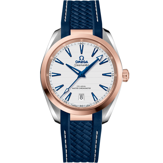 Omega Seamaster Aqua Terra 38 mm Steel Sedna Gold Silver Dial Strap 220.22.38.20.02.001