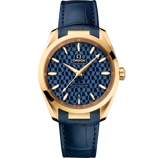 Omega Seamaster Aqua Terra 38 mm 18k Yellow Gold Blue Dial Strap 522.53.38.20.03.001