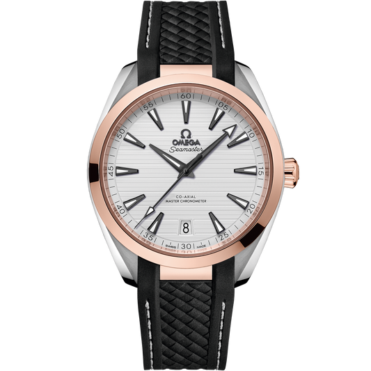 Omega Seamaster Aqua Terra 41 mm Steel Sedna Gold Silver Dial Strap 220.22.41.21.02.001