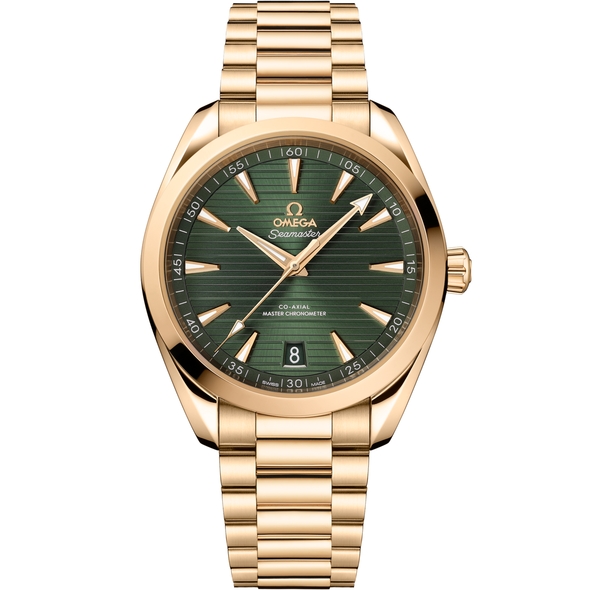Omega Seamaster Aqua Terra 41 mm Gold Green Dial Strap 220.50.41.21.10.001