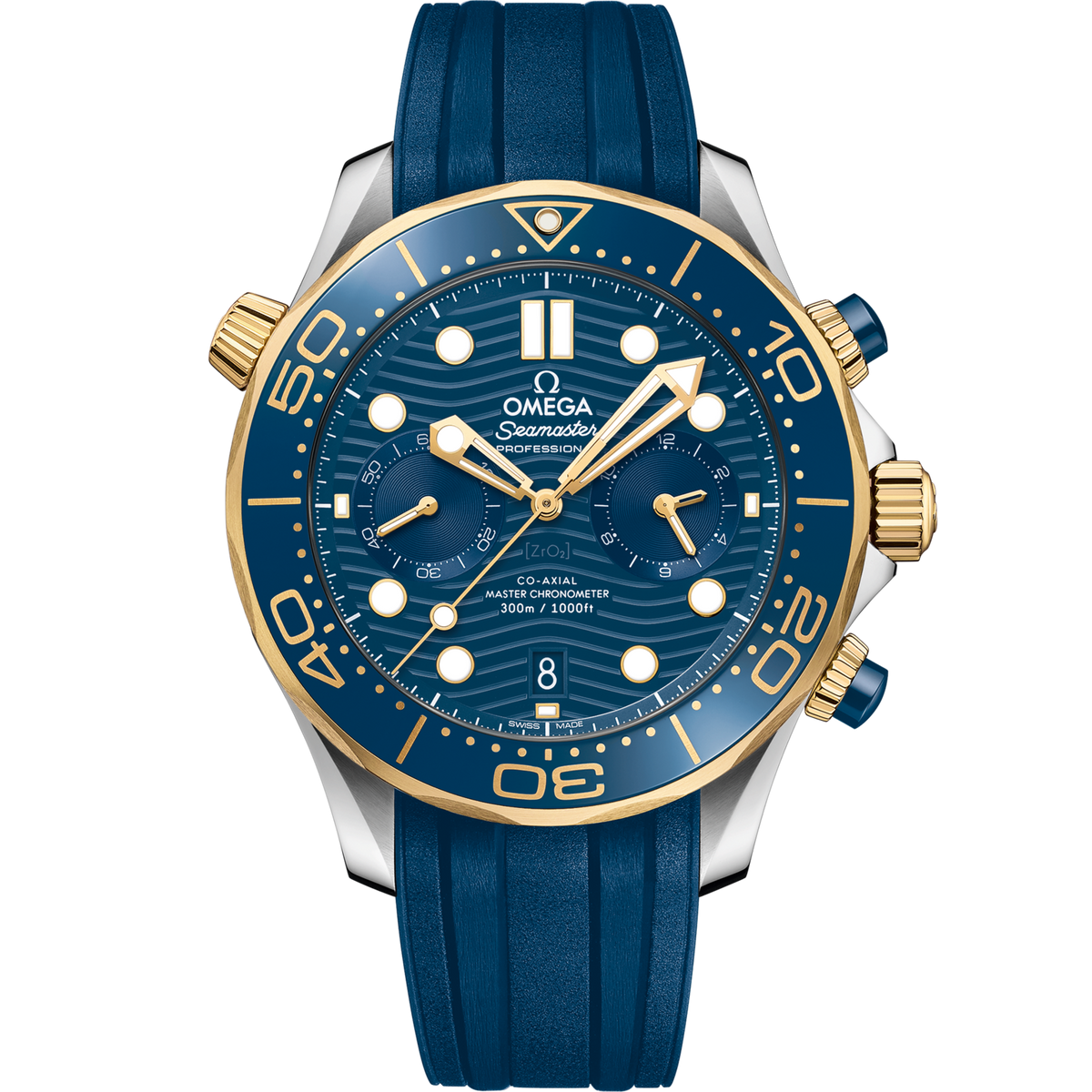 Omega Seamaster Diver 300M 44 mm Stainless Steel Yellow Gold Blue Dial Strap 210.22.44.51.03.001