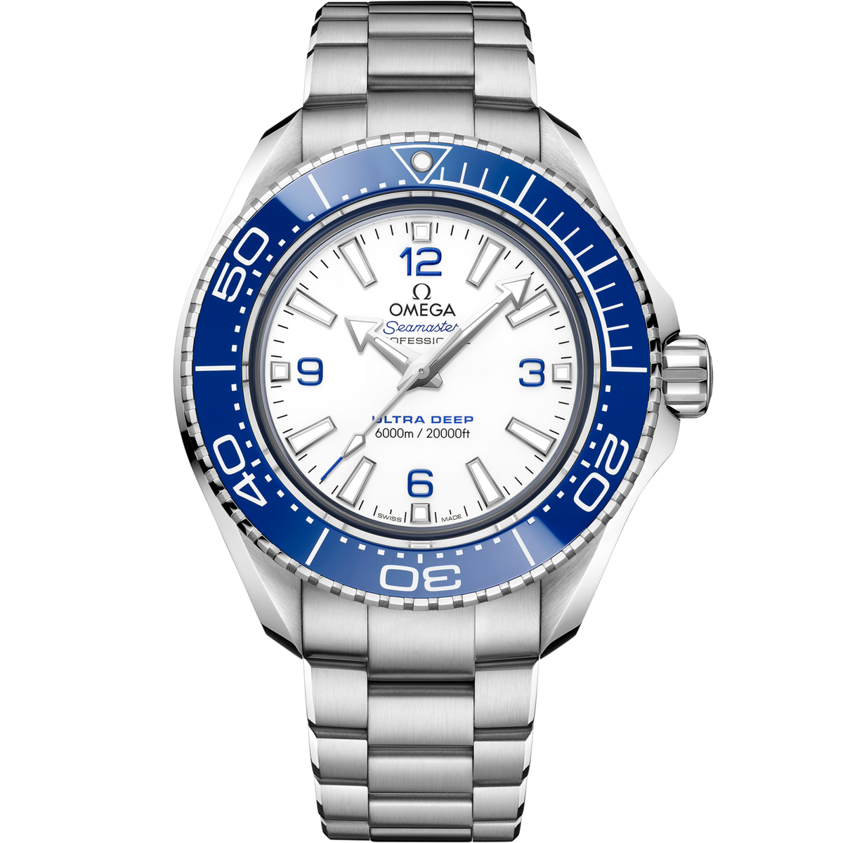 Omega Seamaster Planet Ocean 6000M 45.5 mm O‑MEGASTEEL White Dial Bracelet 215.30.46.21.04.001