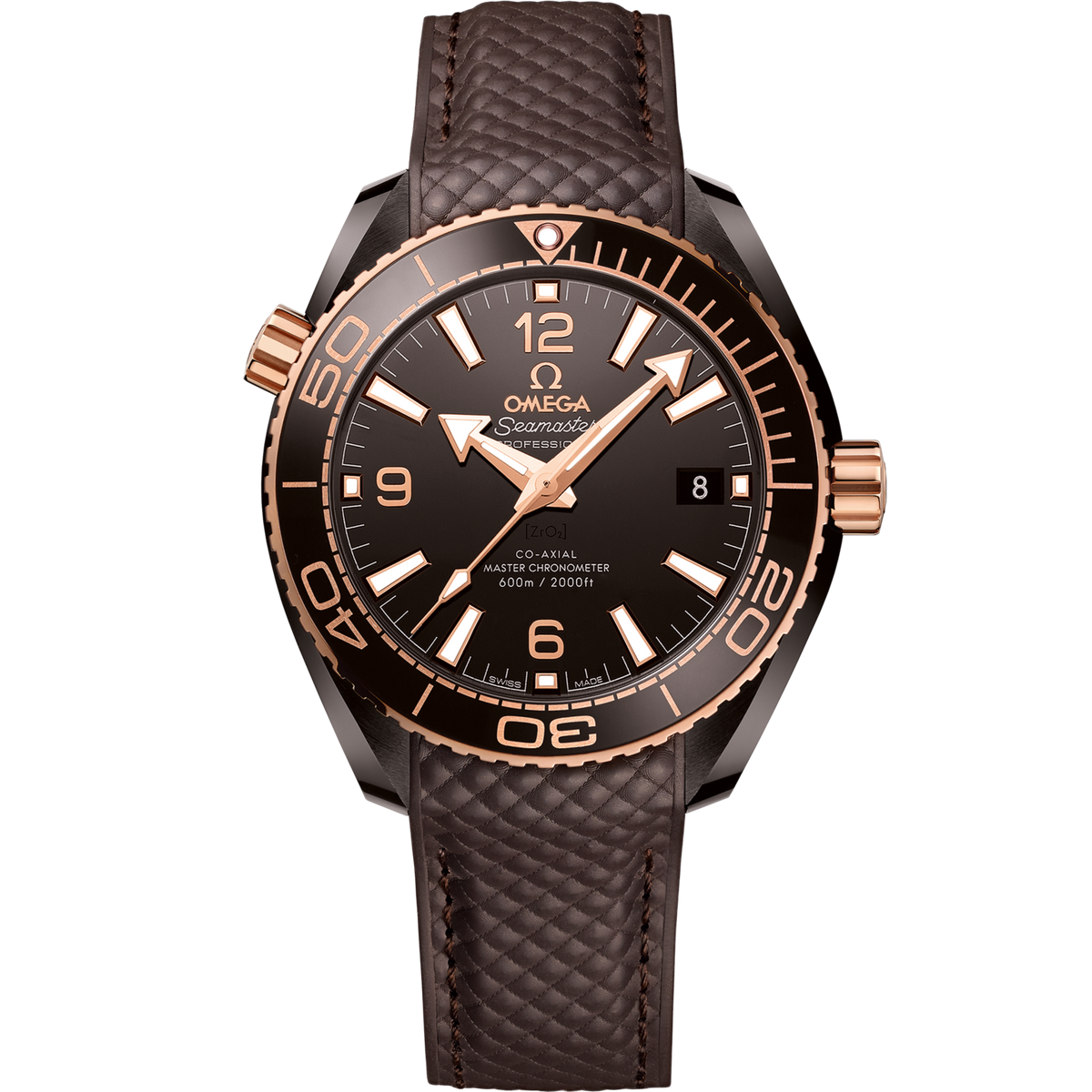 Omega Seamaster Planet Ocean 39.5 mm Ceramic Brown Dial Strap 215.62.40.20.13.001