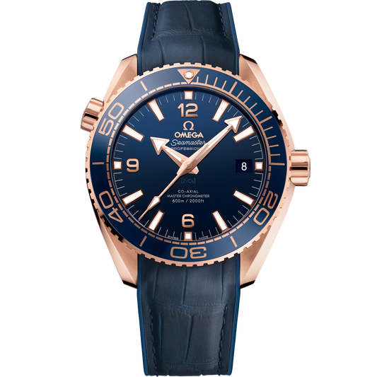 Omega Seamaster Planet Ocean 43.5 mm Rose Gold Blue Dial Strap 215.63.44.21.03.001