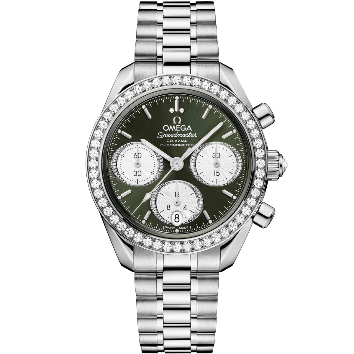 Omega Speedmaster 38 mm Steel Green Dial Bracelet 324.15.38.50.60.001