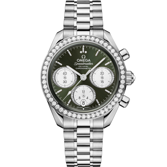 Omega Speedmaster 38 mm Steel Green Dial Bracelet 324.15.38.50.60.001