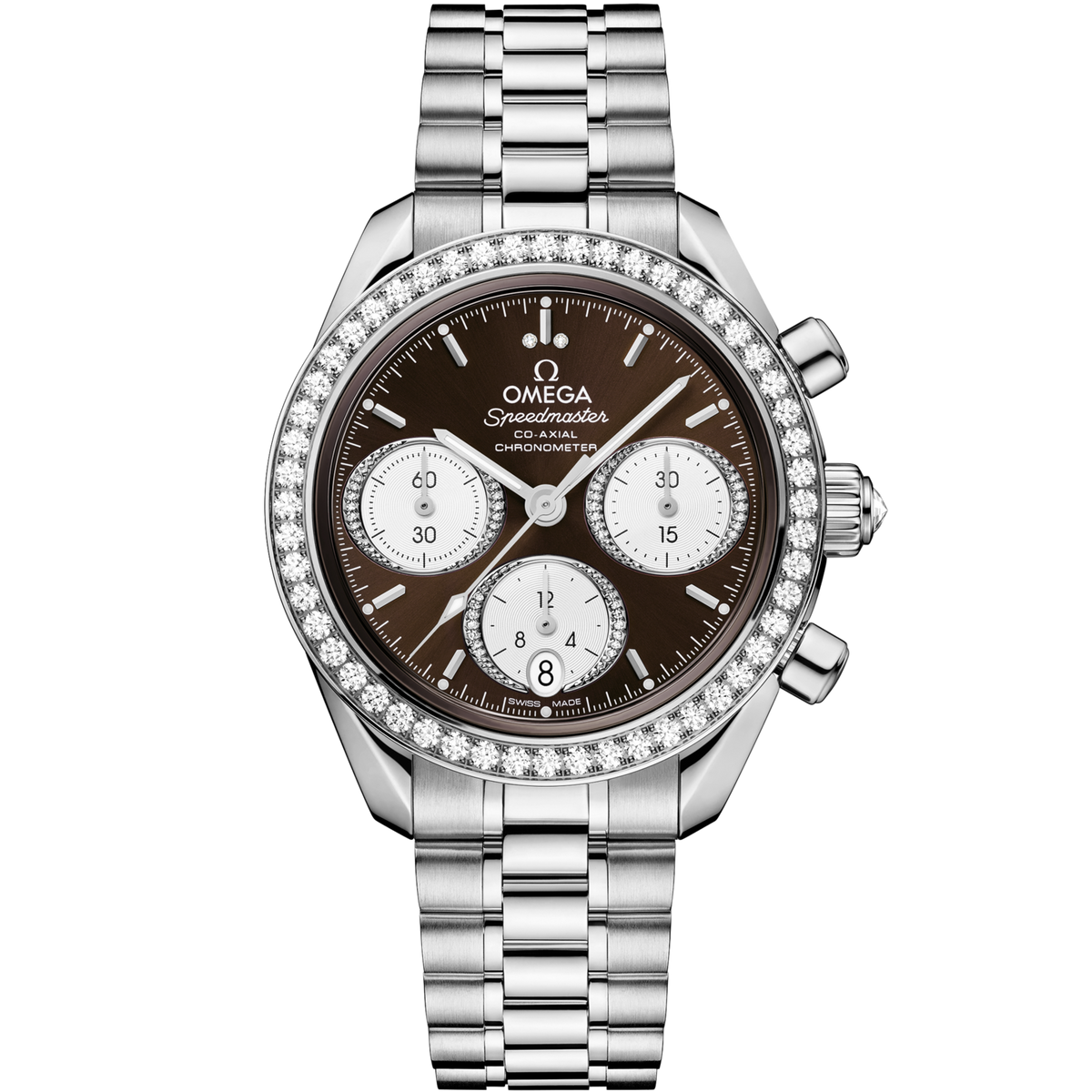 Omega Speedmaster 38 38 mm Stainless Steel Brown Dial Bracelet 324.15.38.50.63.001
