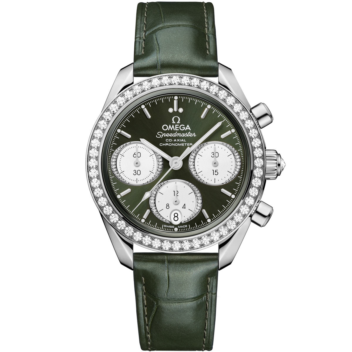 Omega Speedmaster 38 38 mm Stainless Steel Green Dial Strap 324.18.38.50.60.001