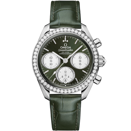 Omega Speedmaster 38 38 mm Stainless Steel Green Dial Strap 324.18.38.50.60.001