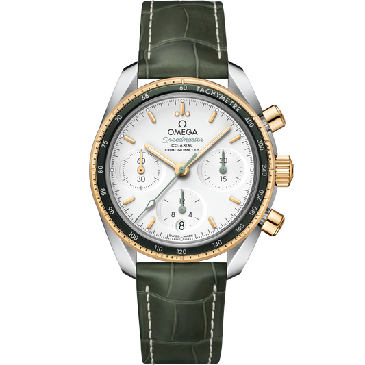 Omega Speedmaster 38 38 mm Steel Gold Silver Dial Strap 324.23.38.50.02.001