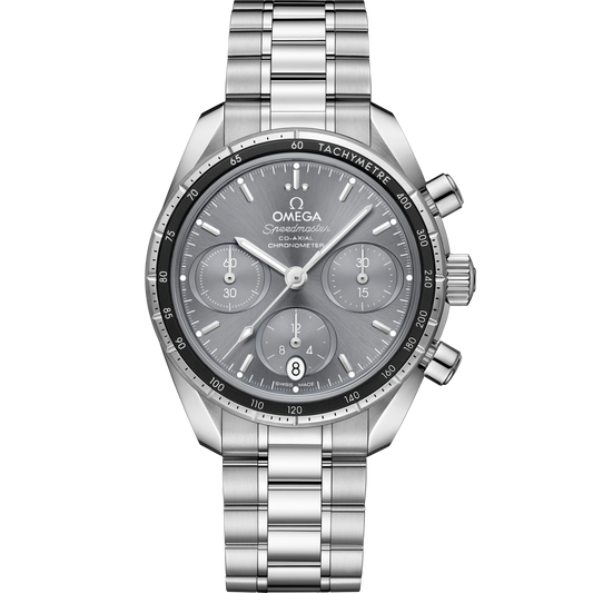 Omega Speedmaster 38 38 mm Stainless Steel Grey Dial Bracelet 324.30.38.50.06.001