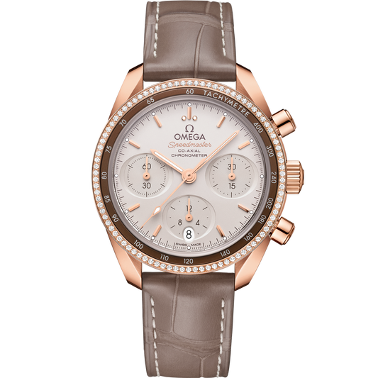 Omega Speedmaster 38 Rose Gold Silver Dial Strap 324.68.38.50.02.003