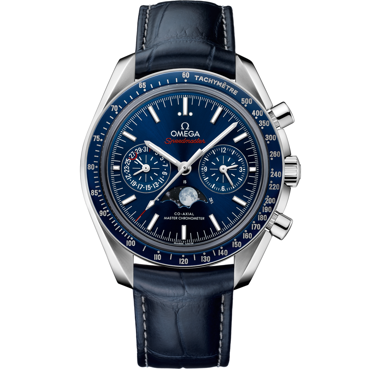 Omega Speedmaster Moonphase 44.25 mm Stainless Steel Blue Dial Strap 304.33.44.52.03.001