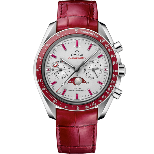 Omega Speedmaster Moonphase 44.25 mm Platinum Grey Dial Strap 304.93.44.52.99.002
