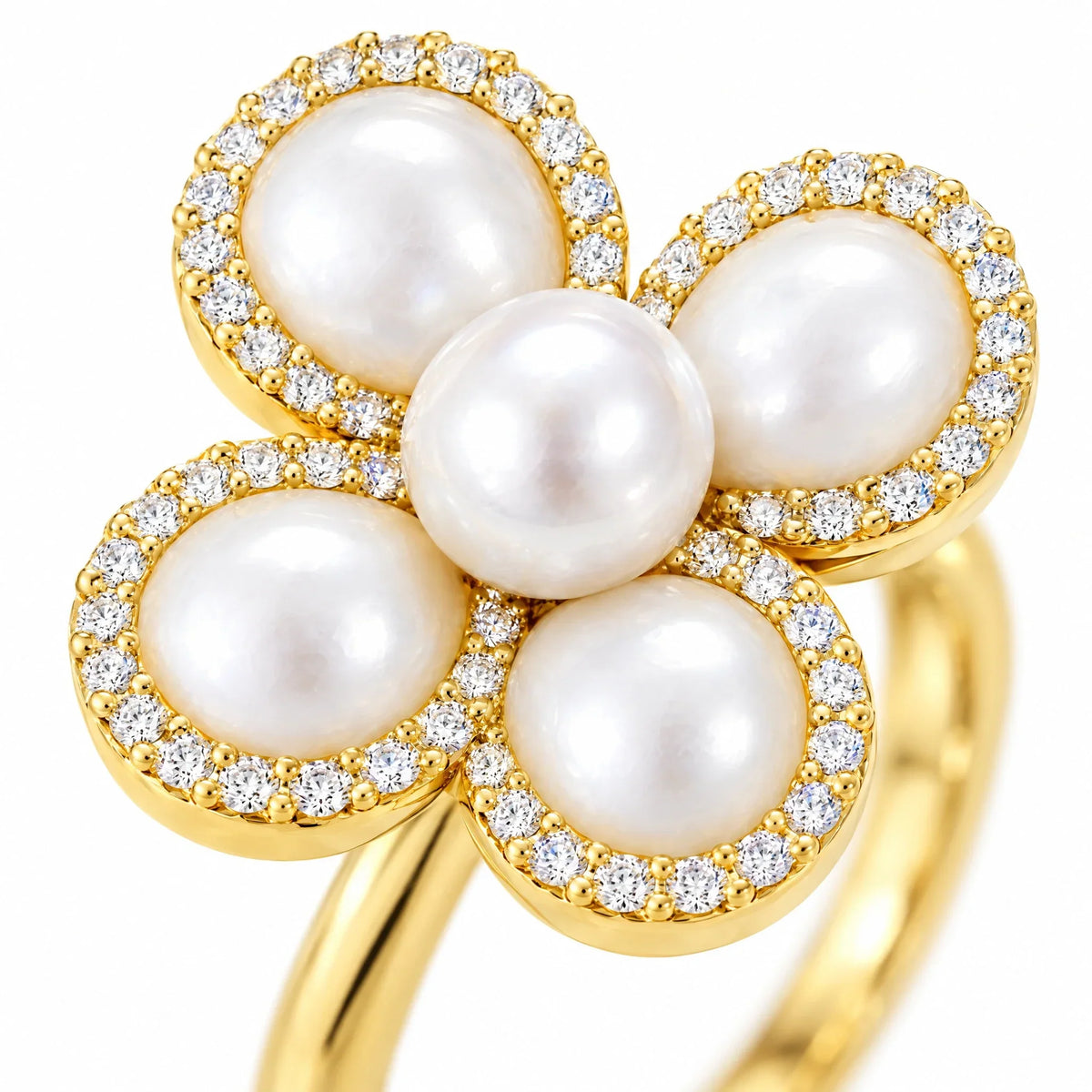 Perla 18K Gold Plated 925 Sterling Silver Cubic Zirconia Ring