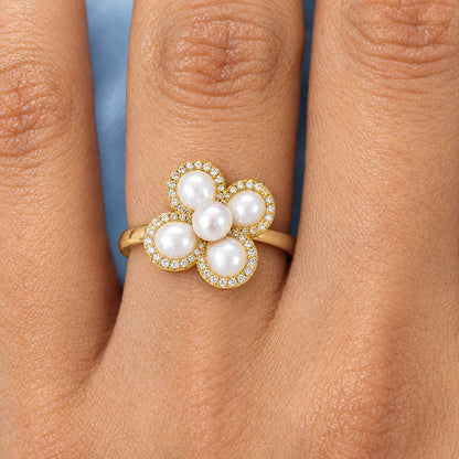 Perla 18K Gold Plated 925 Sterling Silver Cubic Zirconia Ring
