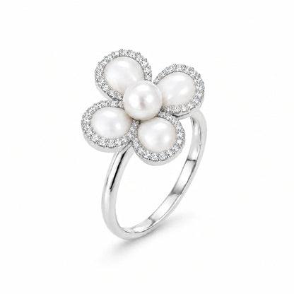 Perla 18K Gold Plated 925 Sterling Silver Cubic Zirconia Ring