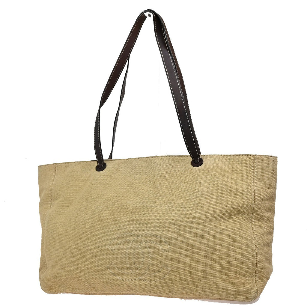 Vintage CC Tote Raffia Large