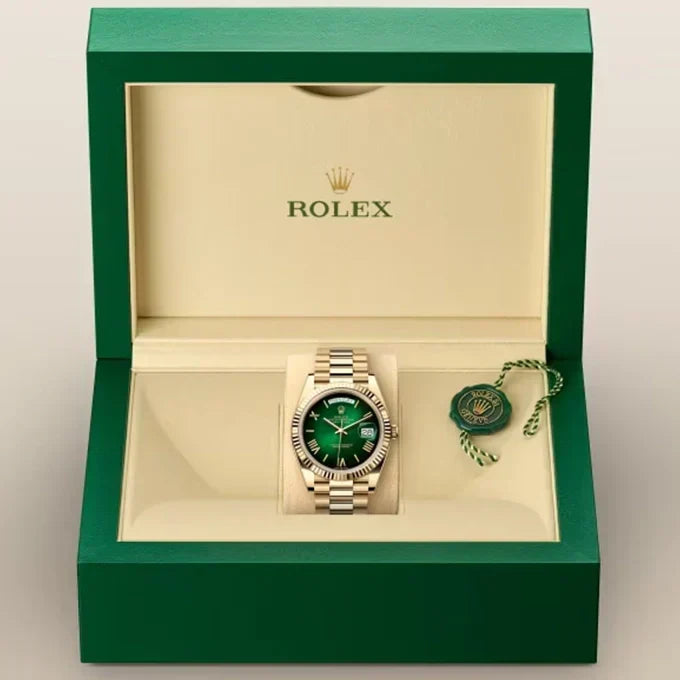 Day-Date 40 Oyster, 40 mm, Yellow Gold, Green Ombré Dial, Ref# 228238-0069
