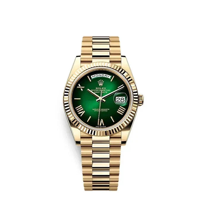 Day-Date 40 Oyster, 40 mm, Yellow Gold, Green Ombré Dial, Ref# 228238-0069MN
