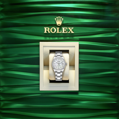 Datejust 31, Oystersteel, 18kt White Gold and diamonds, Ref# 278384RBR-0007