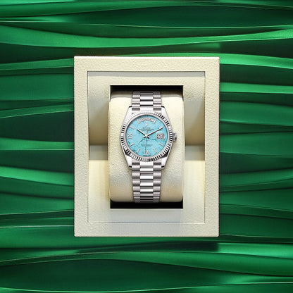Day-Date 36, 18k White Gold with Diamond-set, 36mm, Ref# 128239-0044