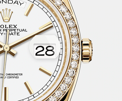 Day-Date, 36mm, 18k Yellow Gold, Ref# 128348rbr-0048