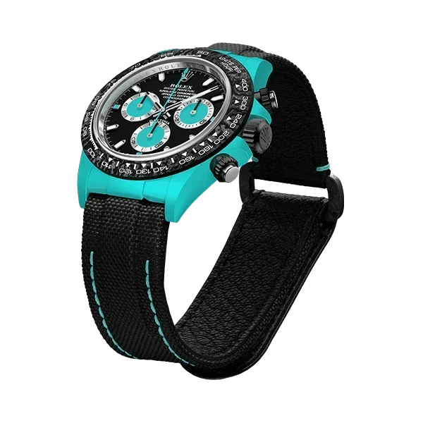 DW Daytona quartz fiber celeste 40mm oyster black