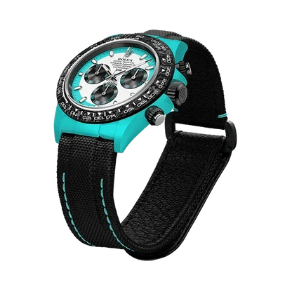 DW Daytona quartz fiber celeste invert 40mm oyster black