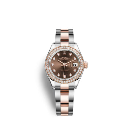 Lady-Datejust 28, Oystersteel and 18k Everose Gold, Ref# 279381RBR-0012