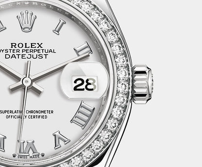 Lady-Datejust 28, Oystersteel and 18k White Gold, Ref# 279384RBR-0019