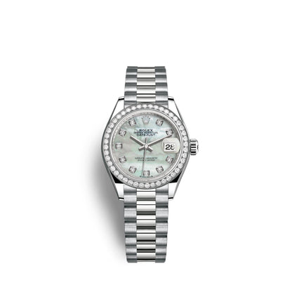 Lady-Datejust 28mm, 18k White Gold, Ref# 279139rbr-0008