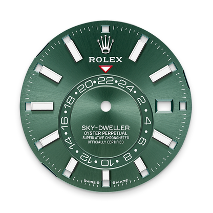 Sky-Dweller, 42mm, Oystersteel and 18k White Gold, Green, Jubilee, Ref# 336934-0002