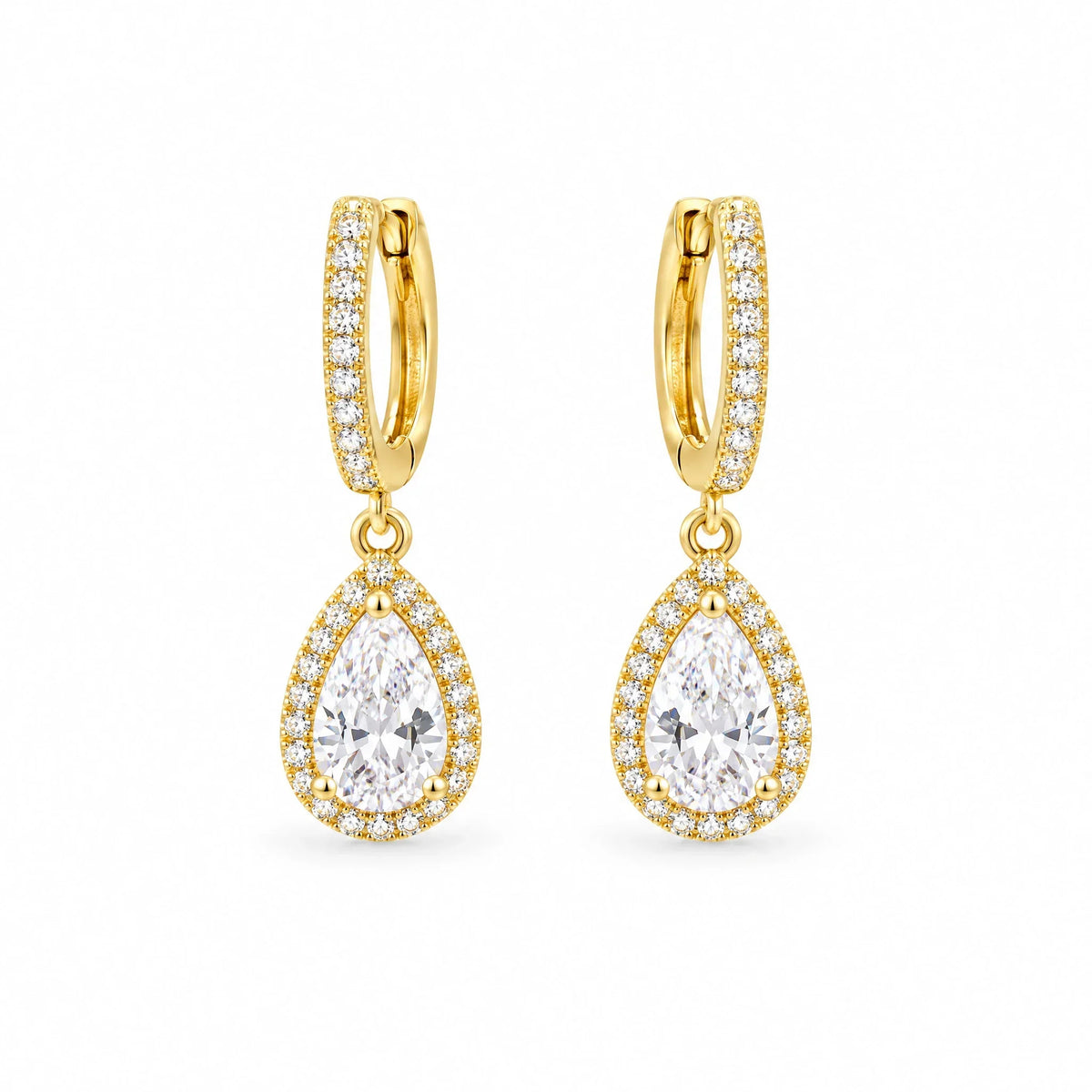 Rosalind 18K Gold Plated 925 Sterling Silver Cubic Zirconia Earrings