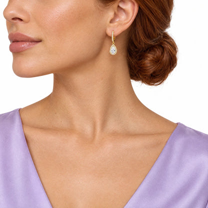 Rosalind 18K Gold Plated 925 Sterling Silver Cubic Zirconia Earrings