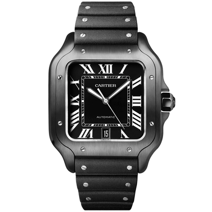 Santos de CT Large ADLC Black Dial & Strap Men’s Automatic Watch