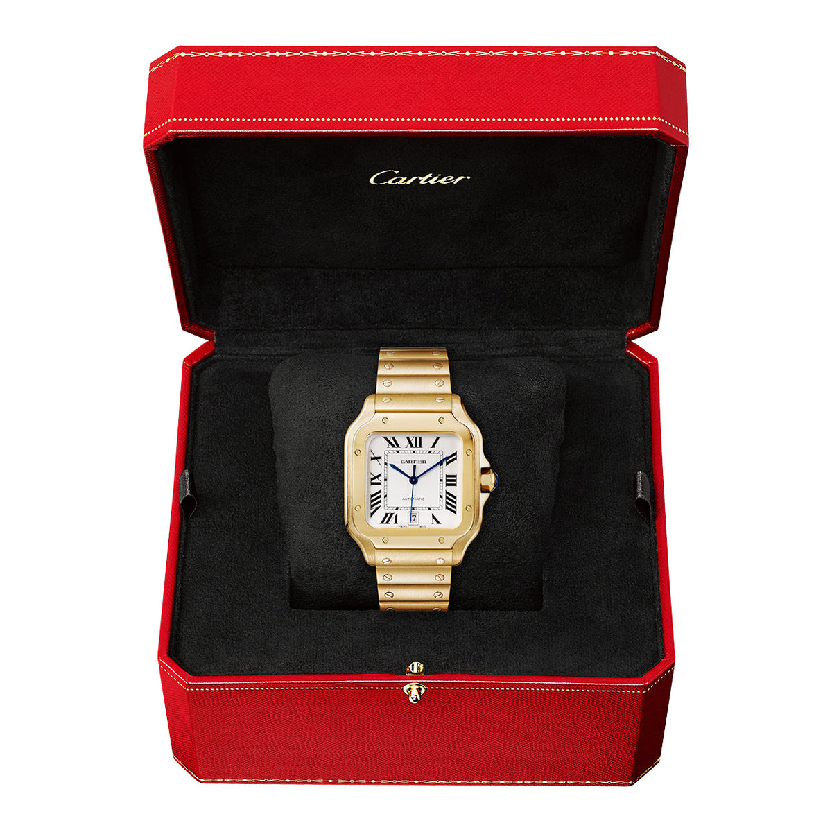Santos de CT Large Automatic 18ct Yellow Gold Bracelet Watch